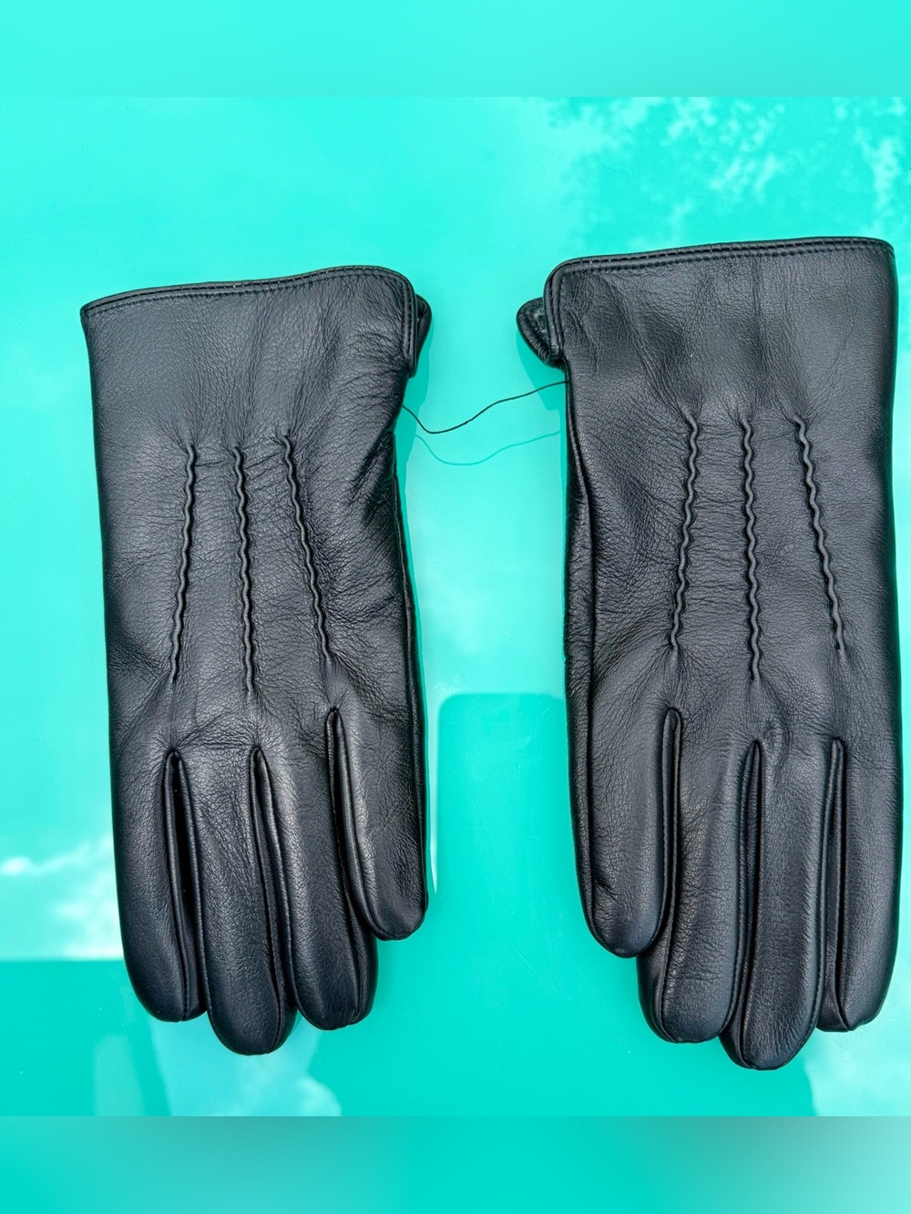 Men's Black Leather Dress Gloves - Classic Winter Accessory